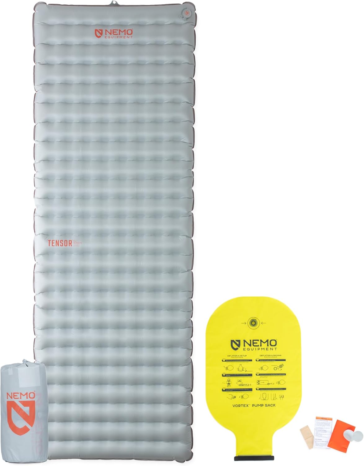 NEMO Equipment Tensor All-Season Ultralight Insulated Sleeping Pad - Regular Wide (72"x25") - Blade / Spicy Orange