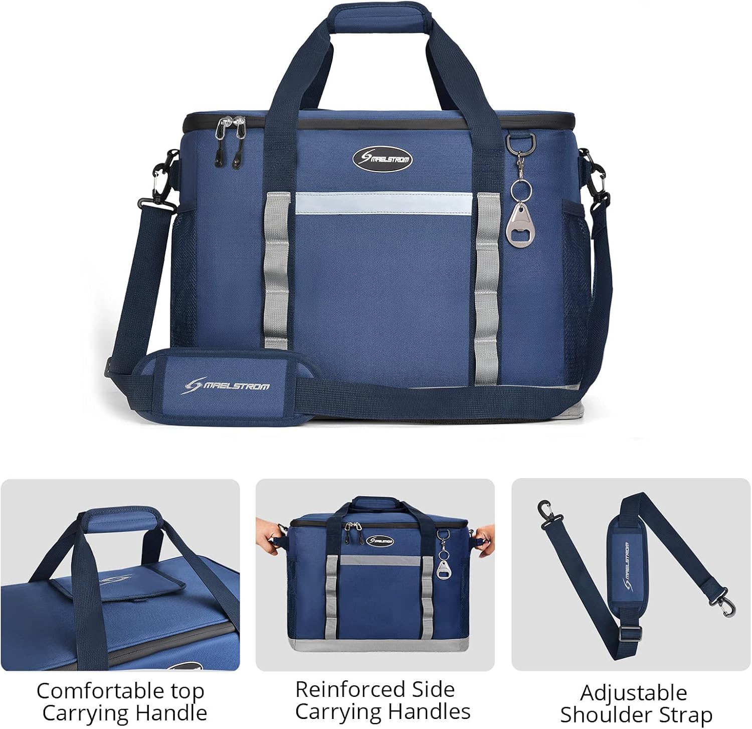 Maelstrom Collapsible Soft Cooler Bag,35/55/75 Cans Beach Cooler with Flip Top Lid, Ice Chest, Leakproof & Portable for Beach, Camping, Road Trips & Grocery Shopping - Image 8